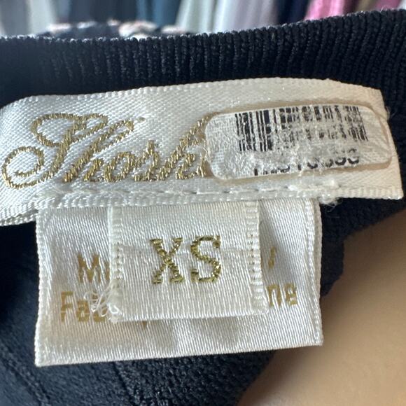 Shoshanna Mesa Dress Stretch Knit Embroidered Fit and Flare Black Pink Size XS - Picture 8 of 9